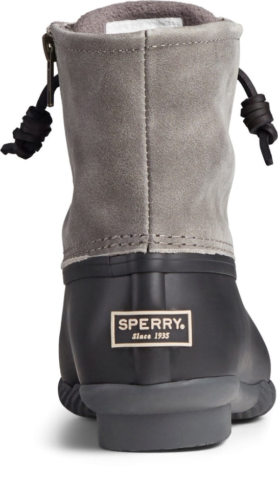 Women\s Saltwater Core Mid Boot Black Grey Sperry