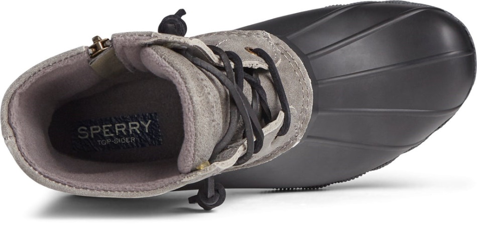 Women\s Saltwater Core Mid Boot Black Grey Sperry