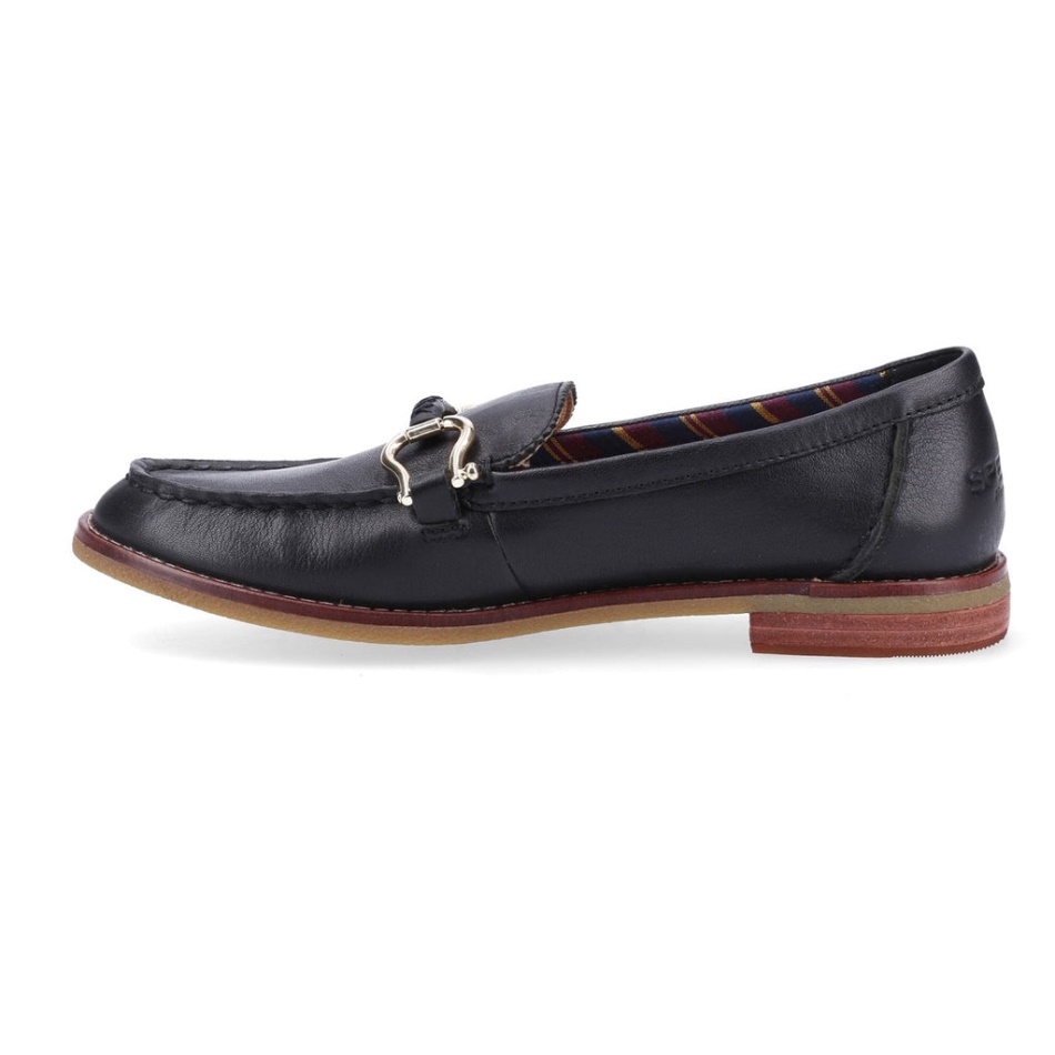 Women\s Seaport Penny Plushwave Shackle Loafer Black Sperry
