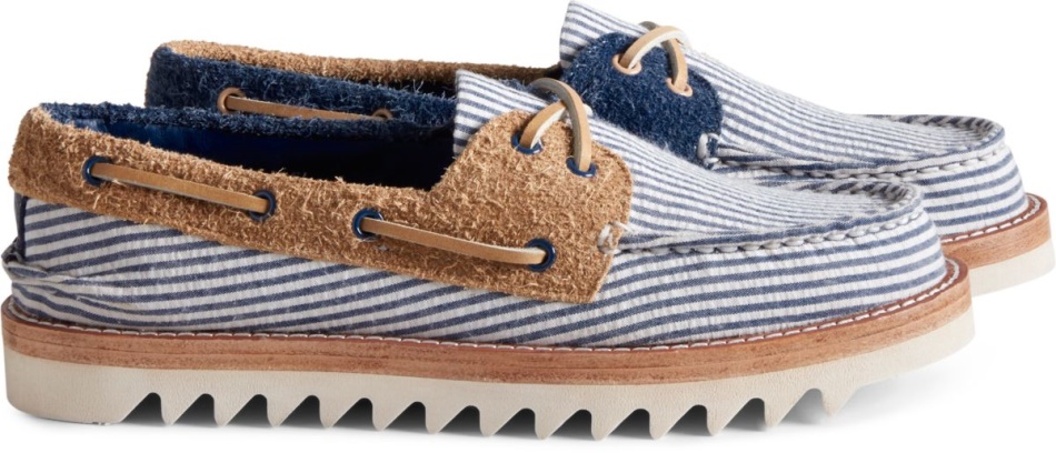 Cloud Authentic Original Seersucker 2-Eye Boat Shoe Sperry Navy