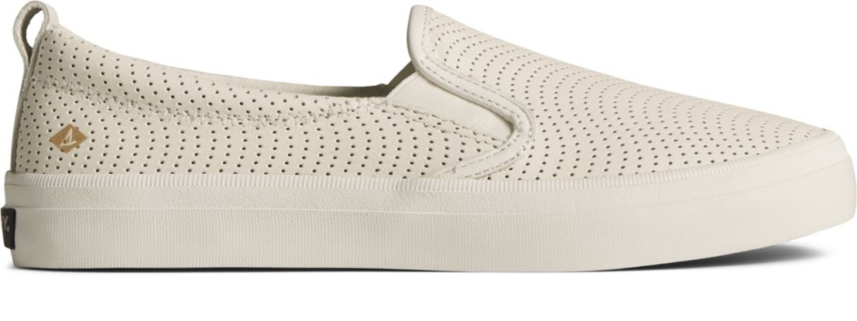 Crest Twin Gore Leather Wave Perforated Sneaker White Sperry