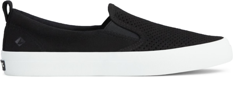 Crest Twin Gore Perforated Slip On Sneaker Black Sperry