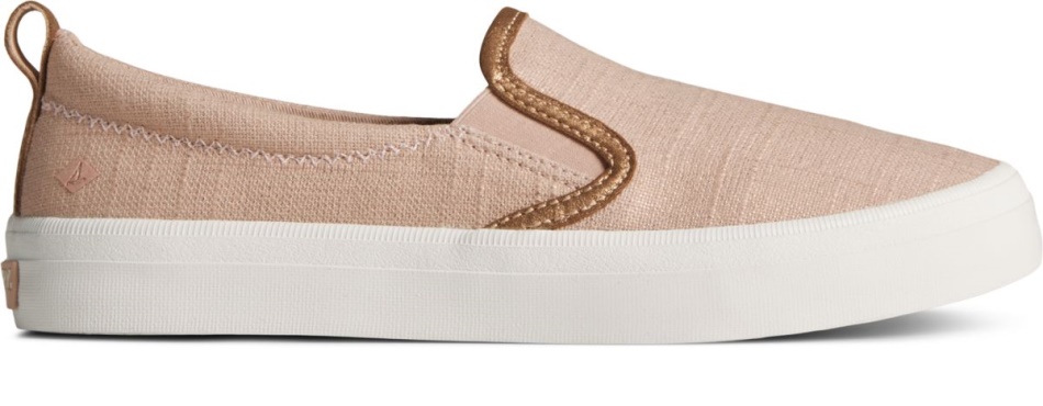 Crest Twin Sparkle Gore Cross Linen Sneaker Rose Sperry