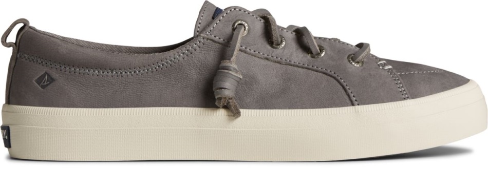 Crest Vibe Tumbled Leather Sneaker Dark Grey Sperry