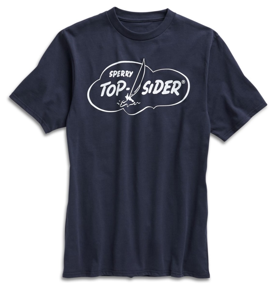 Made in USA Cloud Cotton T-Shirt Navy Sperry