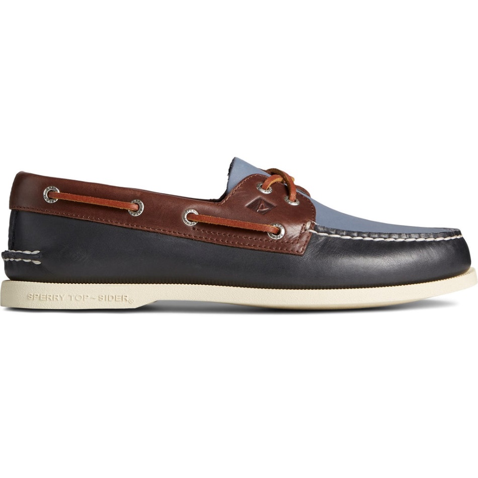 Men's Authentic Original 2-Eye Tri-Tone Shoes Navy Sperry