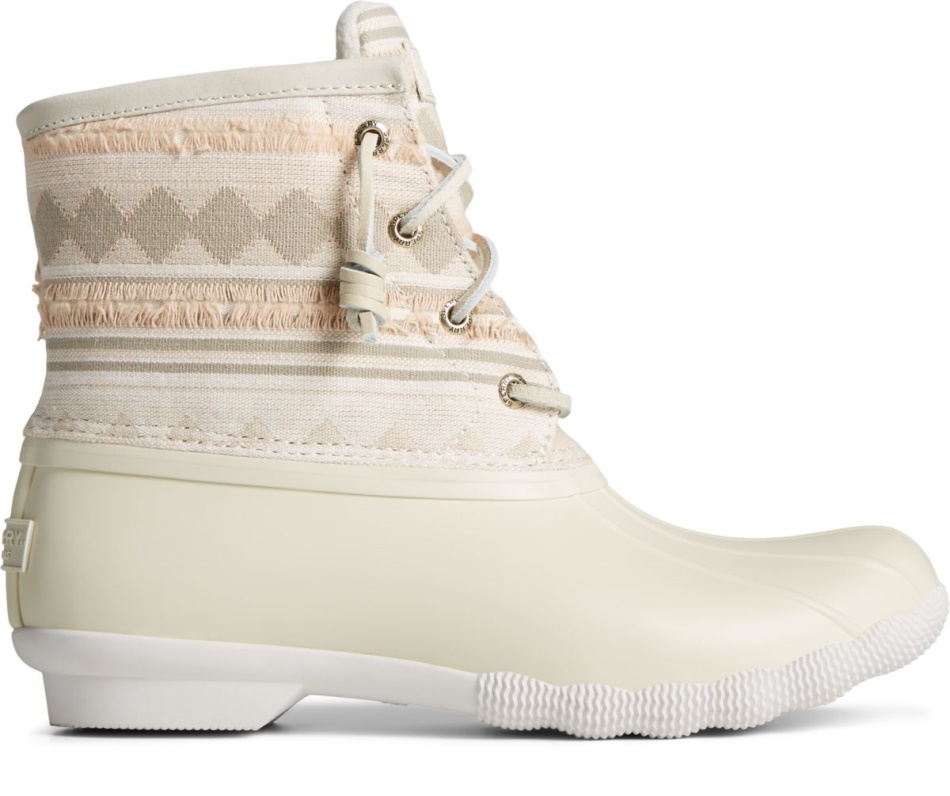 Saltwater Textured Stripe Duck Boot Sperry Tan