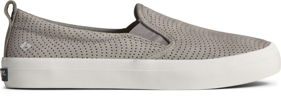 Sperry Crest Twin Gore Leather Wave Perforated Sneaker Grey