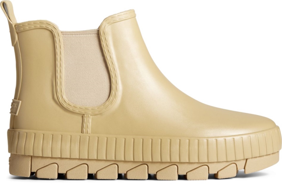 Sperry Torrent Chelsea Pearlized Rubber Rain Boot Khaki