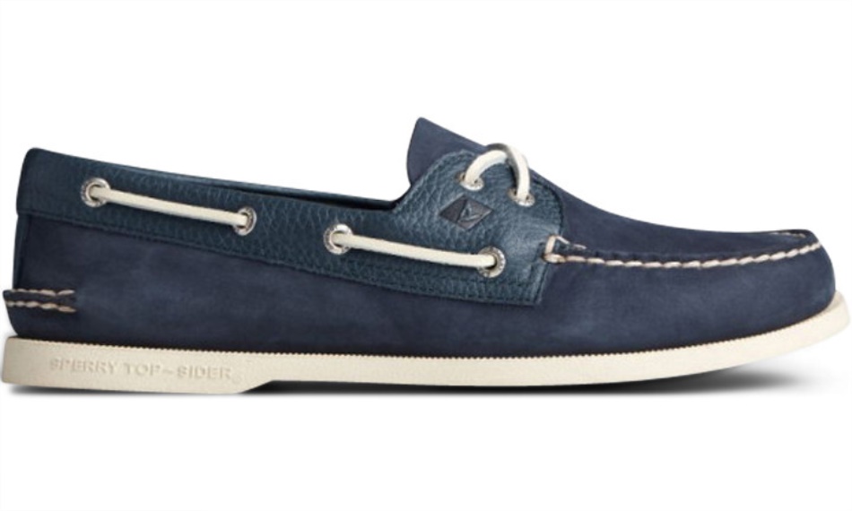 Men's Authentic Original 2-Eye Tumbled Boat Shoe Sperry Navy